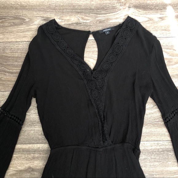 Black Bell Sleeve Romper - Picture 2 of 5